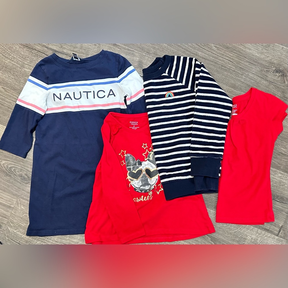 Nautica Kids T Shirt Dress Striped Sweater French Toast 6 Red Gap Bundle